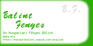 balint fenyes business card