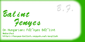 balint fenyes business card